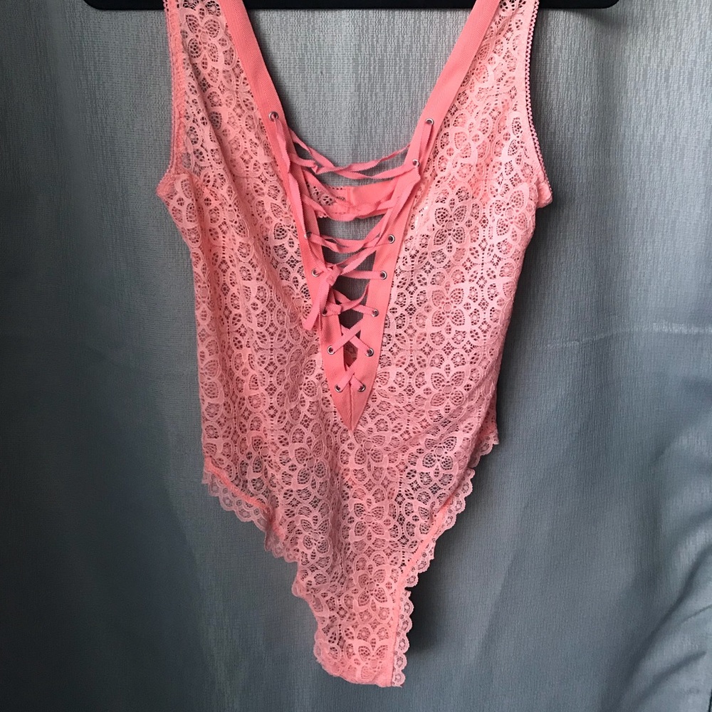 Victoria’s Secret coral lace front lingerie L